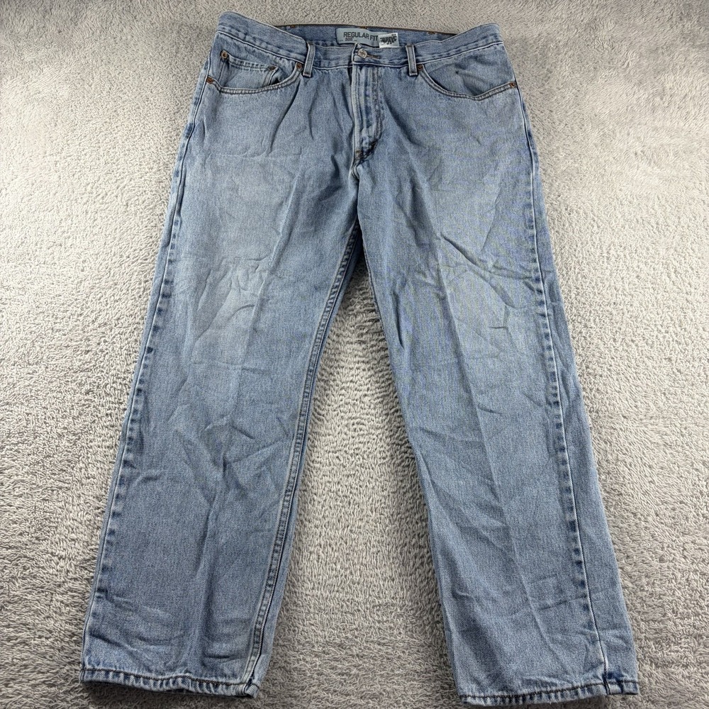 VINTAGE Levi 505 Jeans Mens 38x30 (Fits 35x29) Regular Fit Light Wash